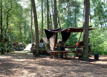 kamperen in het bos